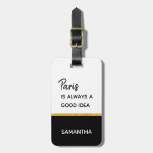 Paris é sempre uma boa ideia, Tag da bagagem da