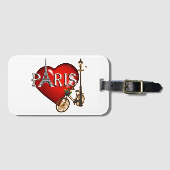 Etiqueta De Bagagem Paris in my Heart (Frente Horizontal)
