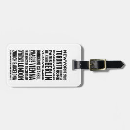 Etiqueta De Bagagem Paris, Milão, Nova Iorque, London Custom Text