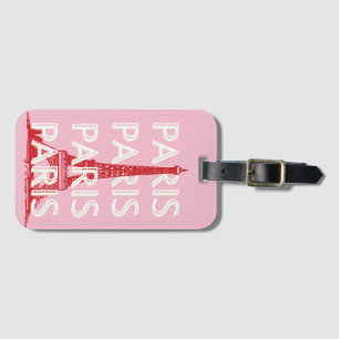 Etiqueta De Bagagem Paris, Viagem, Arte Retroativa, Rosa