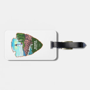 Etiqueta De Bagagem Parque Nacional Acadia Maine Arrowhead