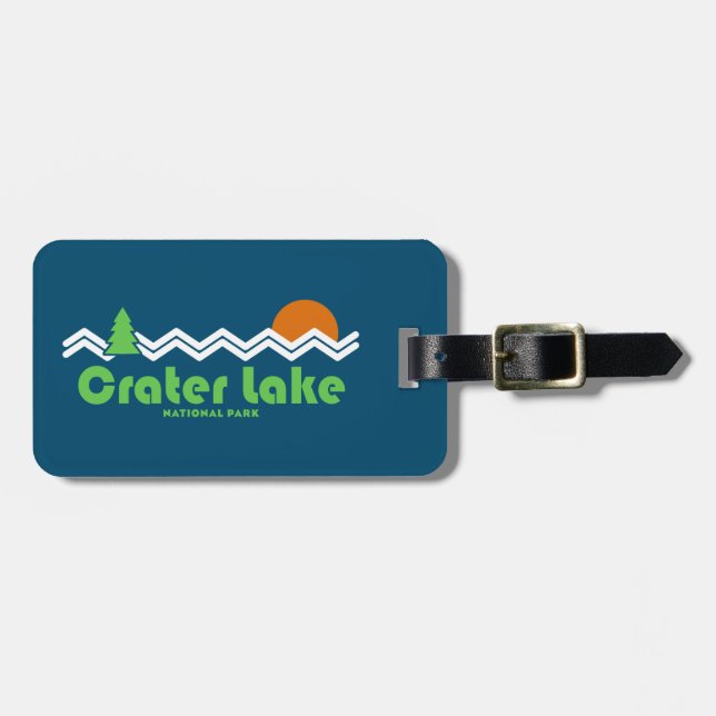 Etiqueta De Bagagem Parque Nacional do Lago Crater Retro (Frente Horizontal)