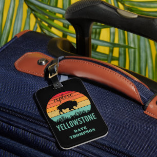 Etiqueta De Bagagem Parque Nacional Yellowstone Retro Personalizado