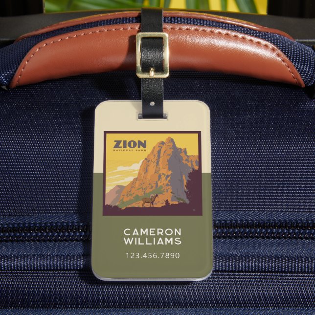Etiqueta De Bagagem Parque Nacional Zion | Ram (Frente Insitu 2)