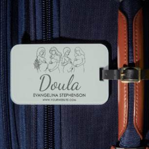 Etiqueta De Bagagem Parteira Linha de Arte Pós-Parto Doula