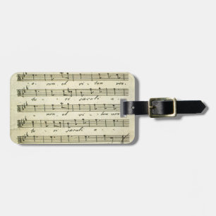 Etiqueta De Bagagem Partitura do vintage, contagem musical antiga 1810