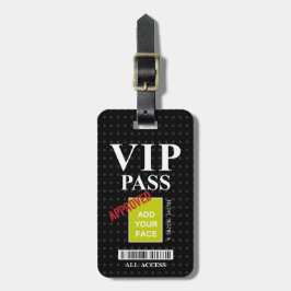 Etiqueta De Bagagem Passagem customizável preto e branco do VIP do