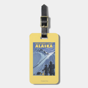 Etiqueta De Bagagem Passagem de Chilkoot, mineiros Dourados de Alaska