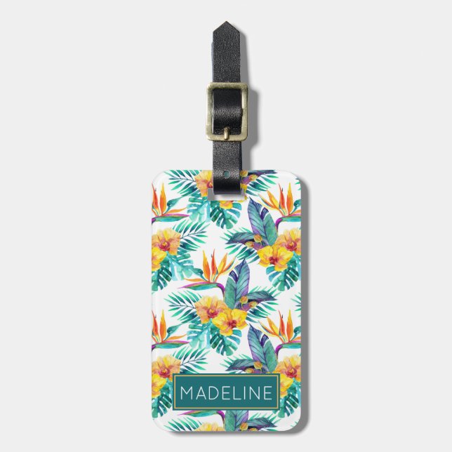 Etiqueta De Bagagem Pássaro de paraíso conhecido feito sob encomenda & (Frente Vertical)