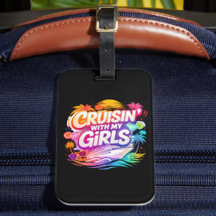 Etiqueta De Bagagem Passeio Divertido com Minhas Amigas Colorido Navio