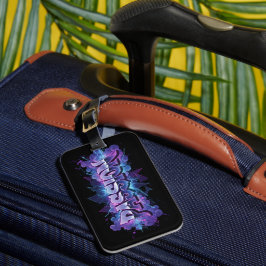 Etiqueta De Bagagem Passion Cyberpunk Typography – Vibrant Modern Word