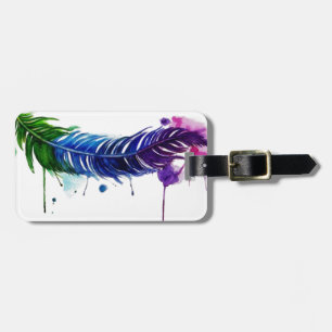 Etiqueta De Bagagem Pasta Pintada por Aquarela