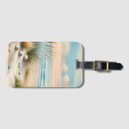 Etiqueta De Bagagem Pastel Coastal Dunes Watercolor