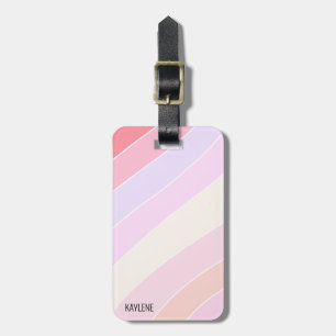 Etiqueta De Bagagem Pastel Stripes Personalizadas