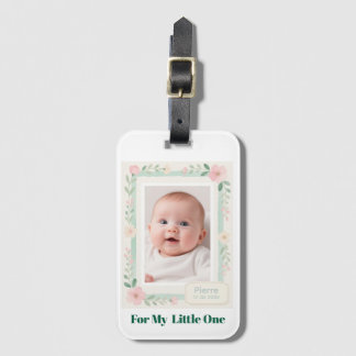 Etiqueta De Bagagem Pastel Watercolor Floral Empty Photo Frame