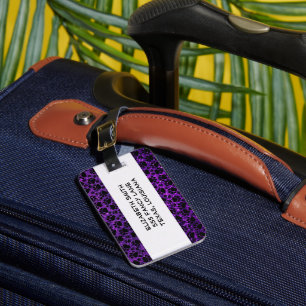 Etiqueta De Bagagem Patas Negras, Largas Roxas, Patas-Cães, Patas-Anim