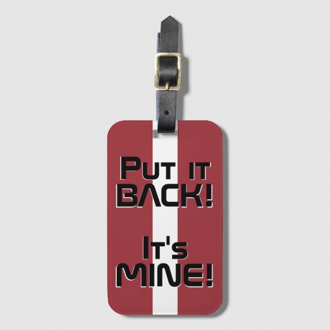 Etiqueta De Bagagem Patriótico da Bandeira Nacional da Letónia (Frente Vertical)