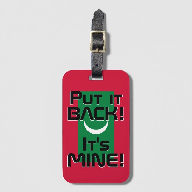 Etiqueta De Bagagem Patriótico da Bandeira Nacional das Maldivas (Frente Vertical)