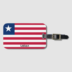 Etiqueta De Bagagem Patriótico de Bandeira Nacional da Libéria