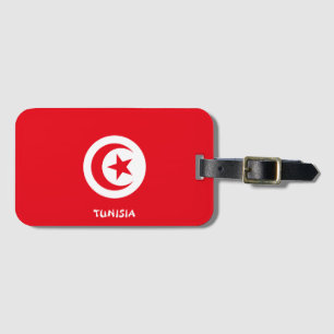 Etiqueta De Bagagem Patriótico de Bandeira Nacional da Tunísia