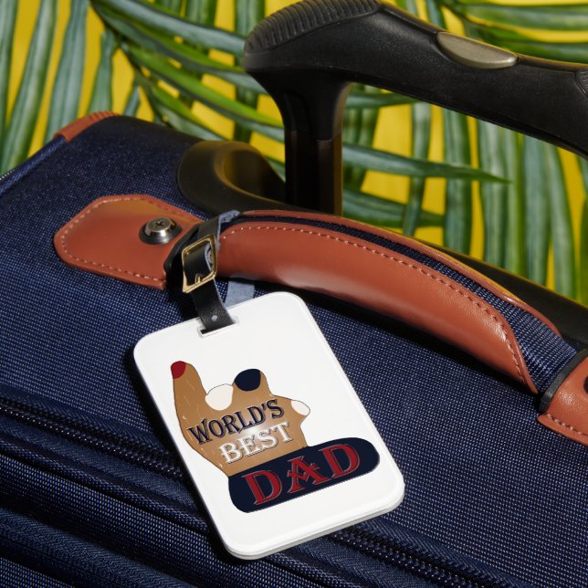 Etiqueta De Bagagem Patriótico do Melhor Pai do Mundo (Frente Insitu 1)