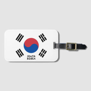Etiqueta De Bagagem Patriótico Nacional do Bandeira da Coreia do Sul
