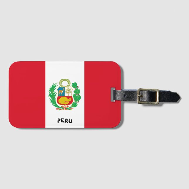 Etiqueta De Bagagem Patriótico Nacional do Peru (Frente Horizontal)