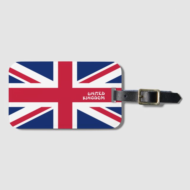 Etiqueta De Bagagem Patriótico Nacional do Reino Unido (Frente Horizontal)