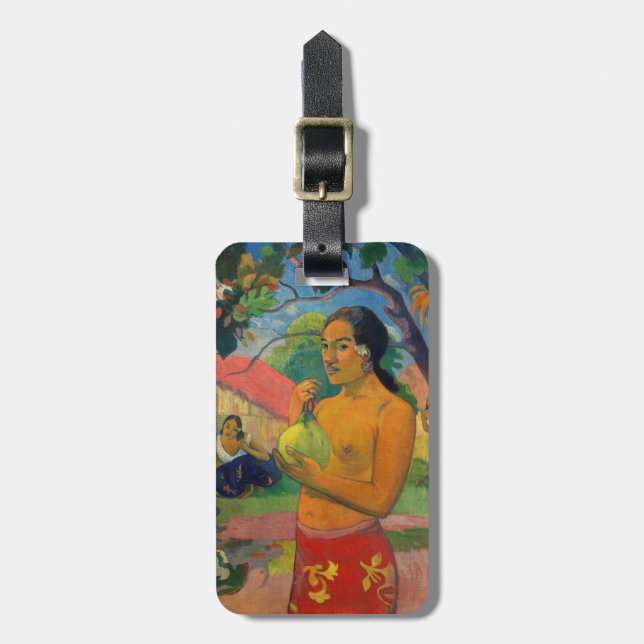 Etiqueta De Bagagem Paul Gauguin - Mulher segurando uma Fruta (Frente Vertical)
