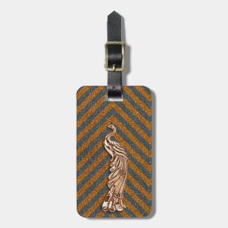 Etiqueta De Bagagem Pavão de cobre do brilho