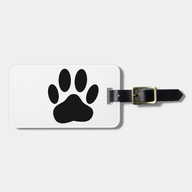 Etiqueta De Bagagem Pawprint do Cão (Frente Horizontal)