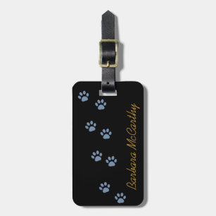 Etiqueta De Bagagem pawprints do gato do cão personalizados