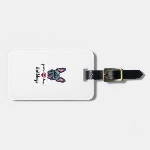 Etiqueta De Bagagem Paz Amor Bulldogs Vintage Galáxia Bulldog Francês 