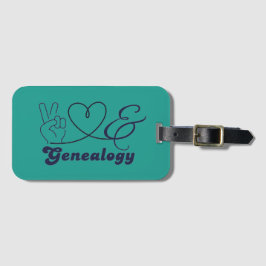Etiqueta De Bagagem Paz, Amor e Genealogia