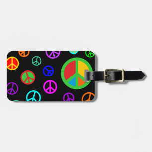 Etiqueta De Bagagem PAZ - teste padrão liso colorido + seu backgr.