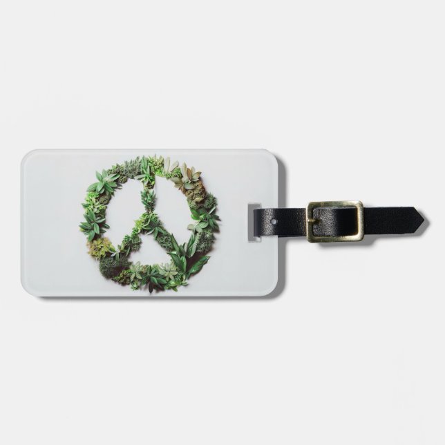 Etiqueta De Bagagem Paz verde (Frente Horizontal)