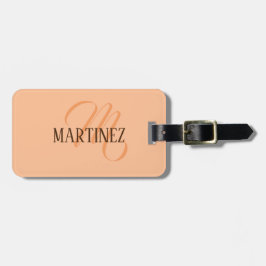 Etiqueta De Bagagem Peach Fuzz Elegante Personalizado Nome