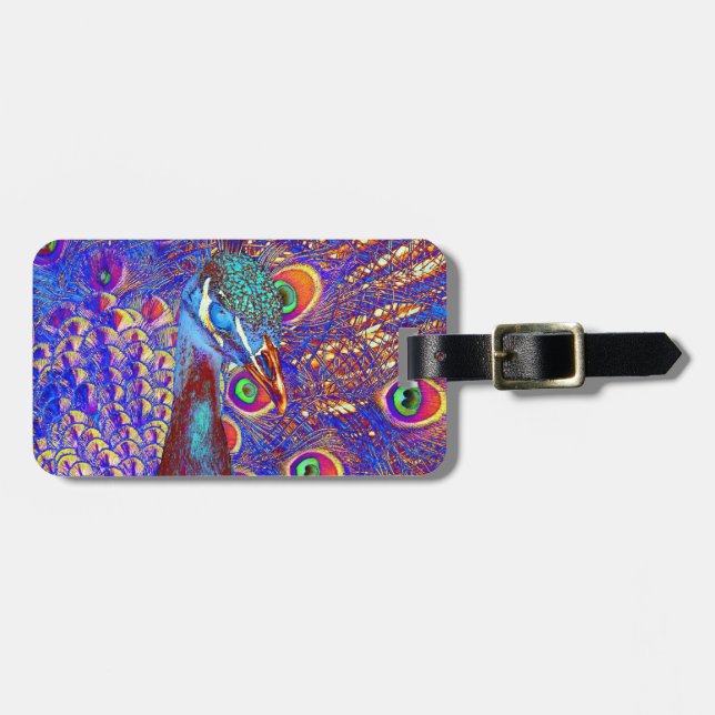 Etiqueta De Bagagem Peacock (Frente Horizontal)