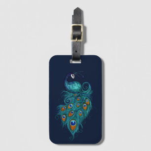 Etiqueta De Bagagem Peacock Feather Teal Peacocks