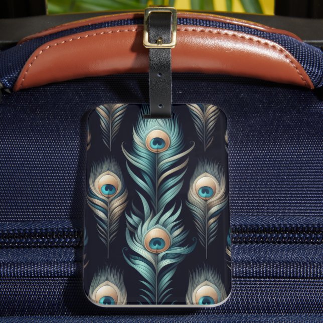 Etiqueta De Bagagem Peacock Plumes (Frente Insitu 2)