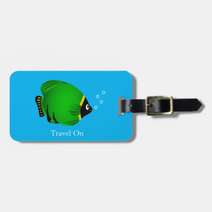 Etiqueta De Bagagem Peixe Verde com Texto Personalizado