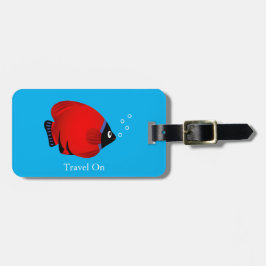 Etiqueta De Bagagem Peixe Vermelho com Texto Personalizado