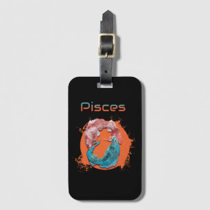 Etiqueta De Bagagem Peixes Peixes Sinal de Astrologia Água do Horoscóp