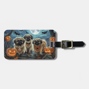 Etiqueta De Bagagem Pekingese Halloween Spooky