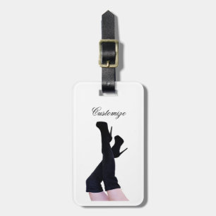 Etiqueta De Bagagem Pele Preta Boot Thunder_Cove