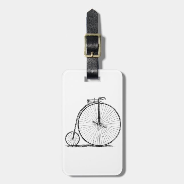 Etiqueta De Bagagem Penny Farthing de Bicicleta de Alta Roda (Frente Vertical)