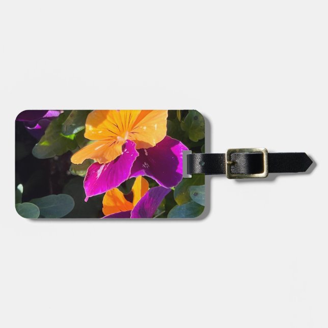 Etiqueta de Bagagem Pensamento - Laranja e Roxo (Frente Horizontal)