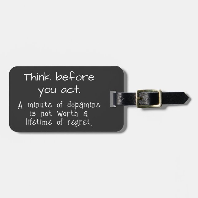 Etiqueta De Bagagem Pense antes de agir (Frente Horizontal)
