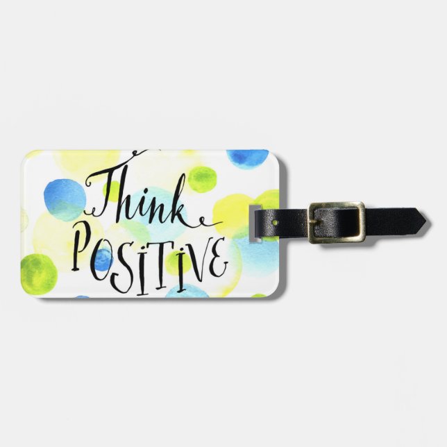 Etiqueta De Bagagem Pense positivo (Frente Horizontal)