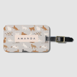 Etiqueta De Bagagem Pentes de Gato Encantados Monogramas